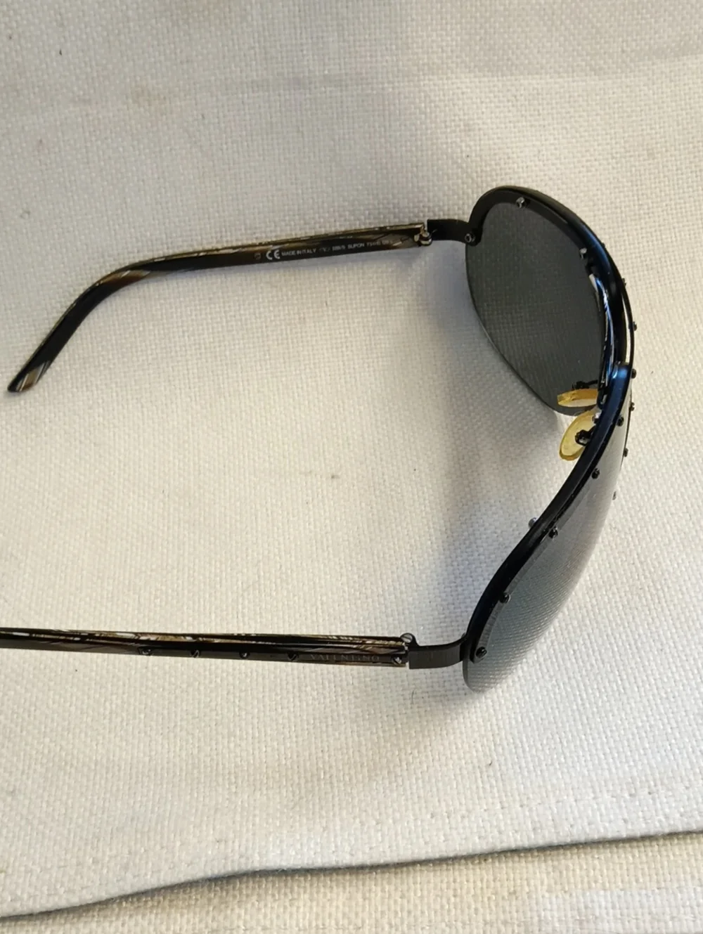 Valentino Women's Sunglasses Black/Gray Frame, Dark Smoke Lenses
